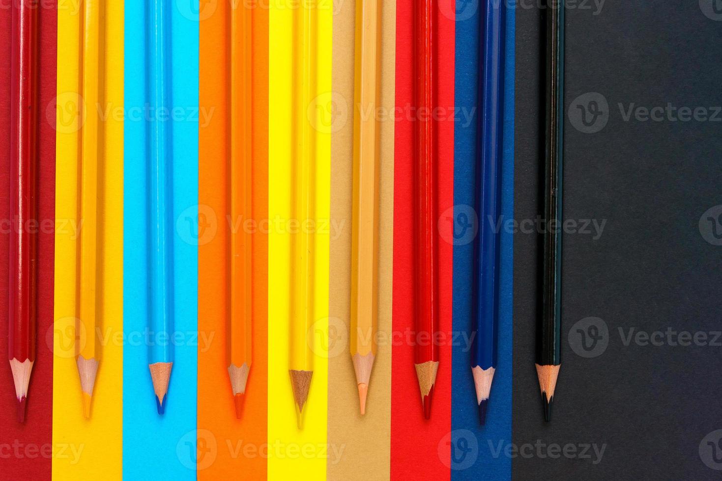 Colored pencils close up. Colored pencils for preschoolers and schoolchildren. photo