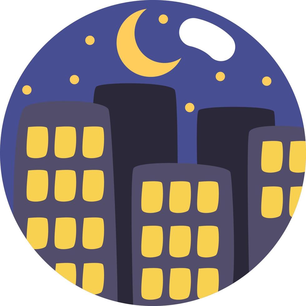 Night in the city landscape, illustration, vector on a white background.