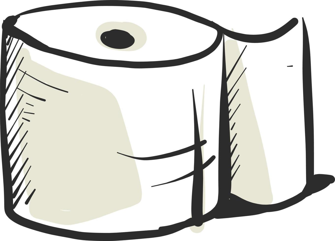 Toilet paper drawing, illustration, vector on white background.