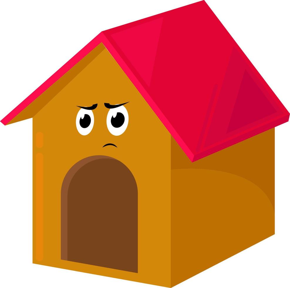 Dog house, illustration, vector on white background