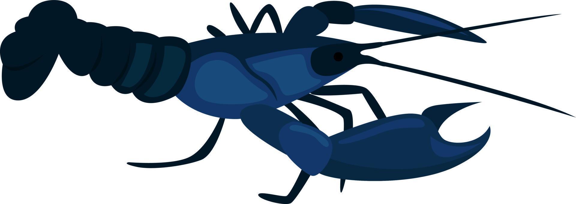 Blue crayfish, illustration, vector on white background