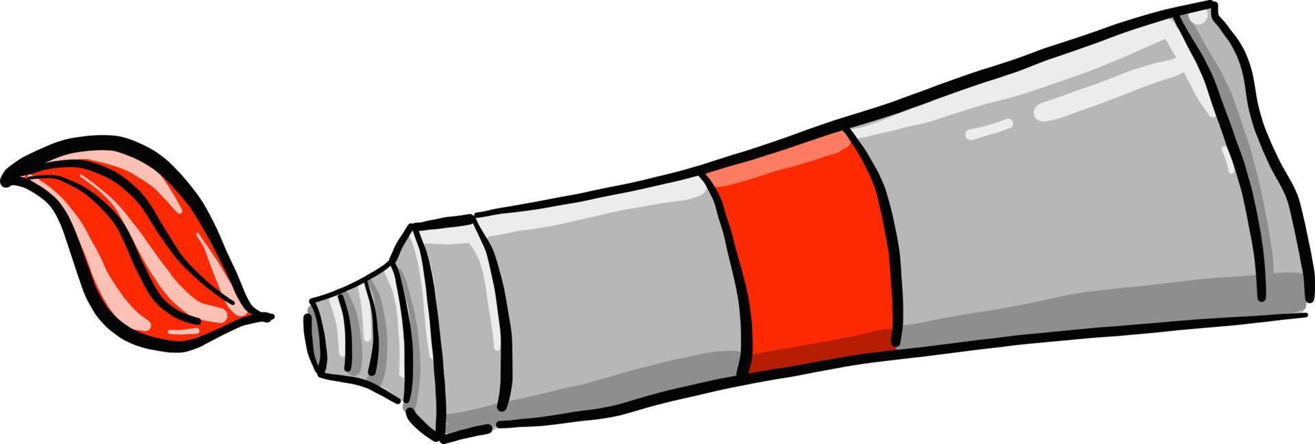 Red paint in tube, illustration, vector on white background 13490248
