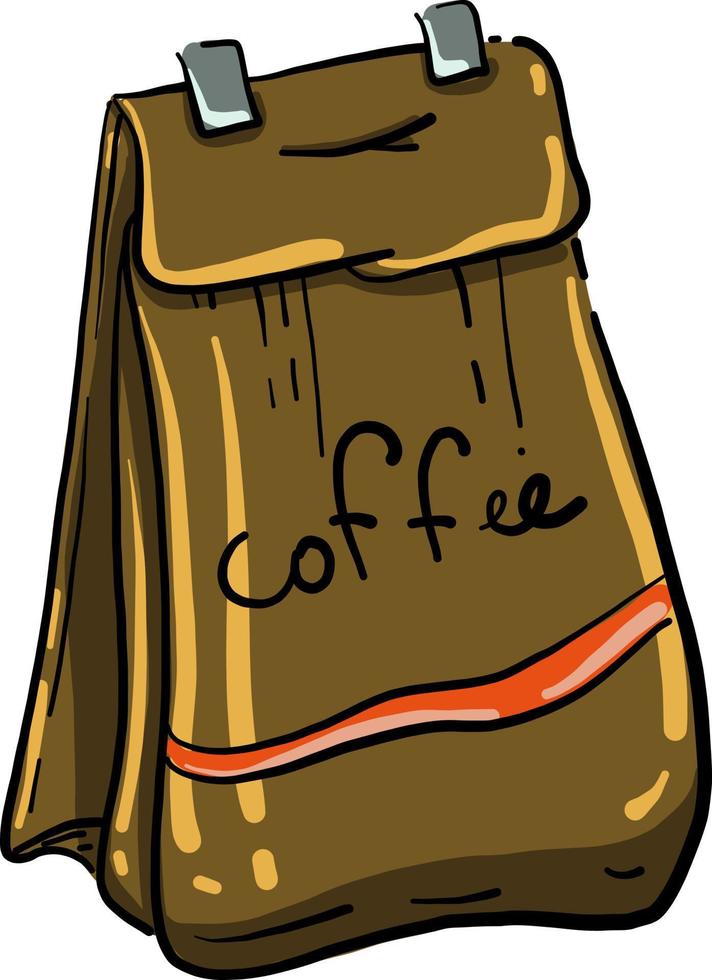 Coffee pack, illustration, vector on white background