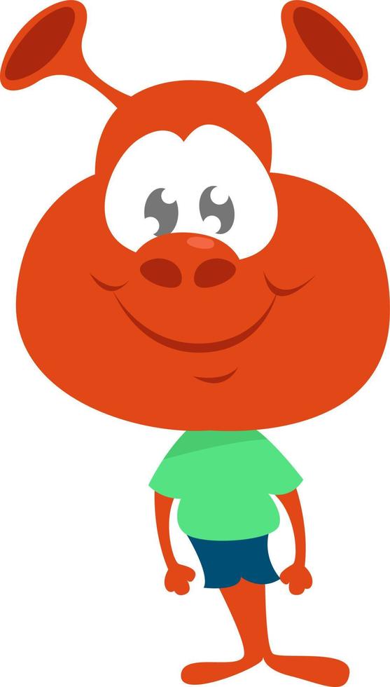 Happy red alien ,illustration,vector on white background vector