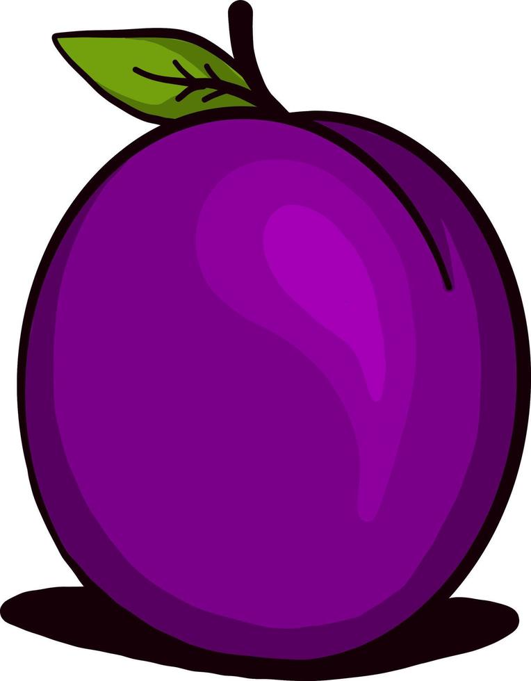 Small purple prune, illustration, vector on a white background.