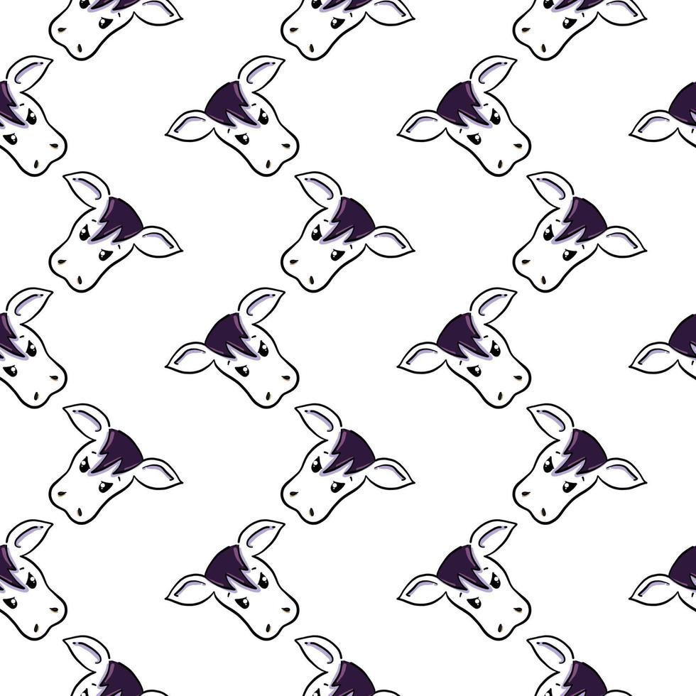 Cute cow ,seamless pattern on white background. vector