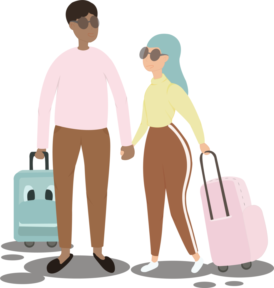 Couple Travel Luggage png