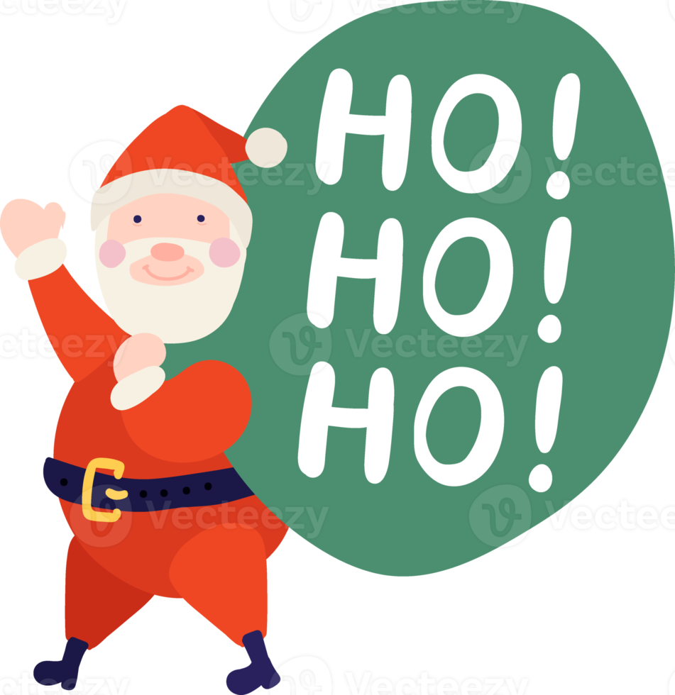 santa med gåvor väska png