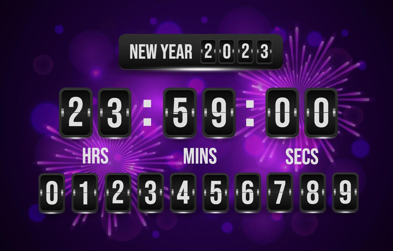 Count Down New Year 2023 Clock Template vector