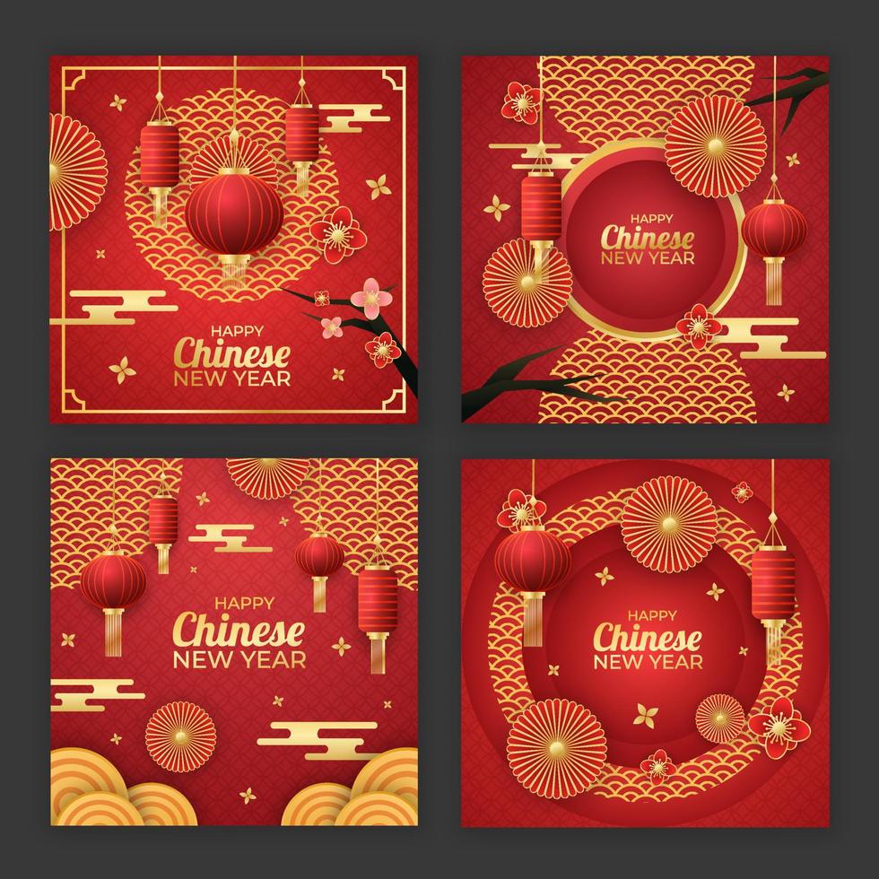 Chinese New Year Social Media Post vector