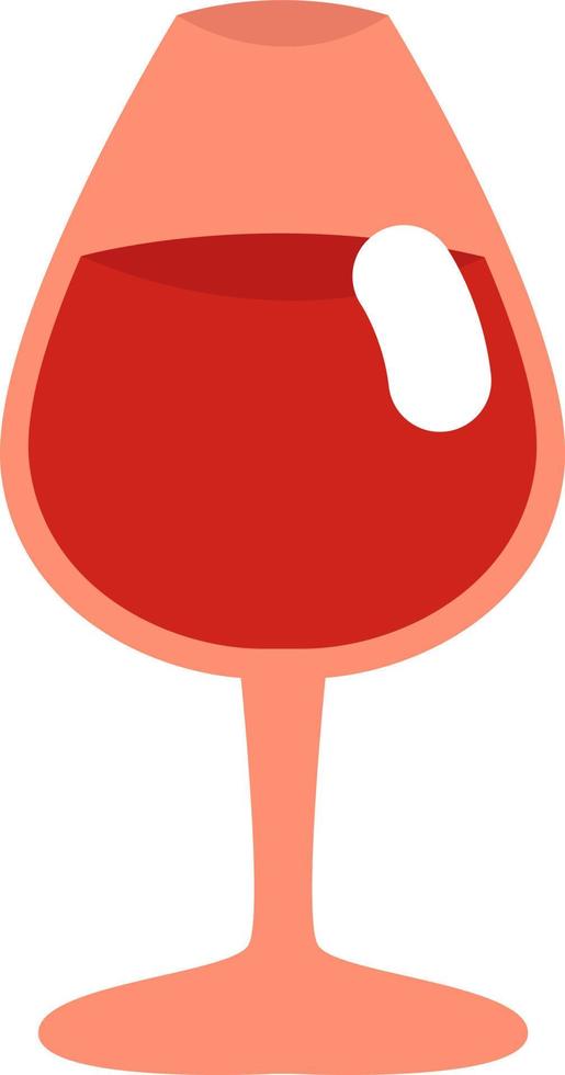 Copa de vino tinto, ilustración, vector sobre fondo blanco.