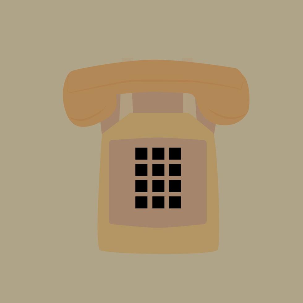 Old retro telephone, illustration, vector on white background.