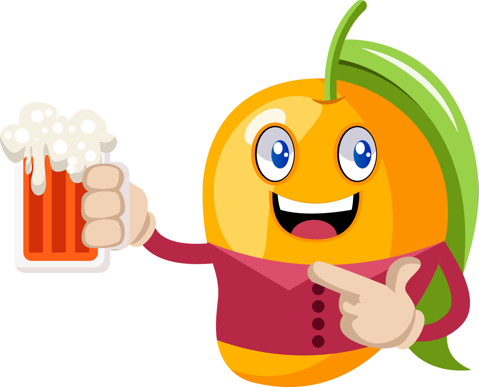 Mango with beer, illustration, vector on white background. 13490430