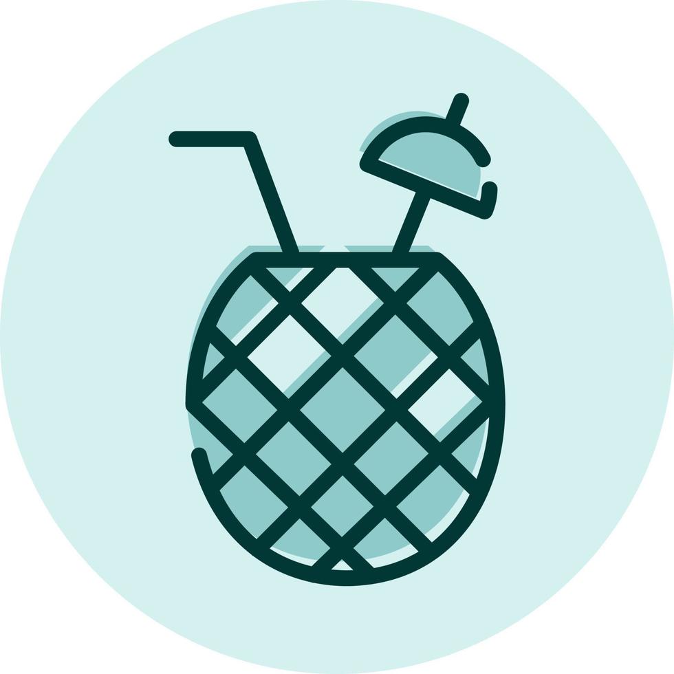 Pineapple drink, illustration, vector on a white background.