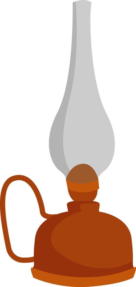 Oil lamp, illustration, vector on white background.