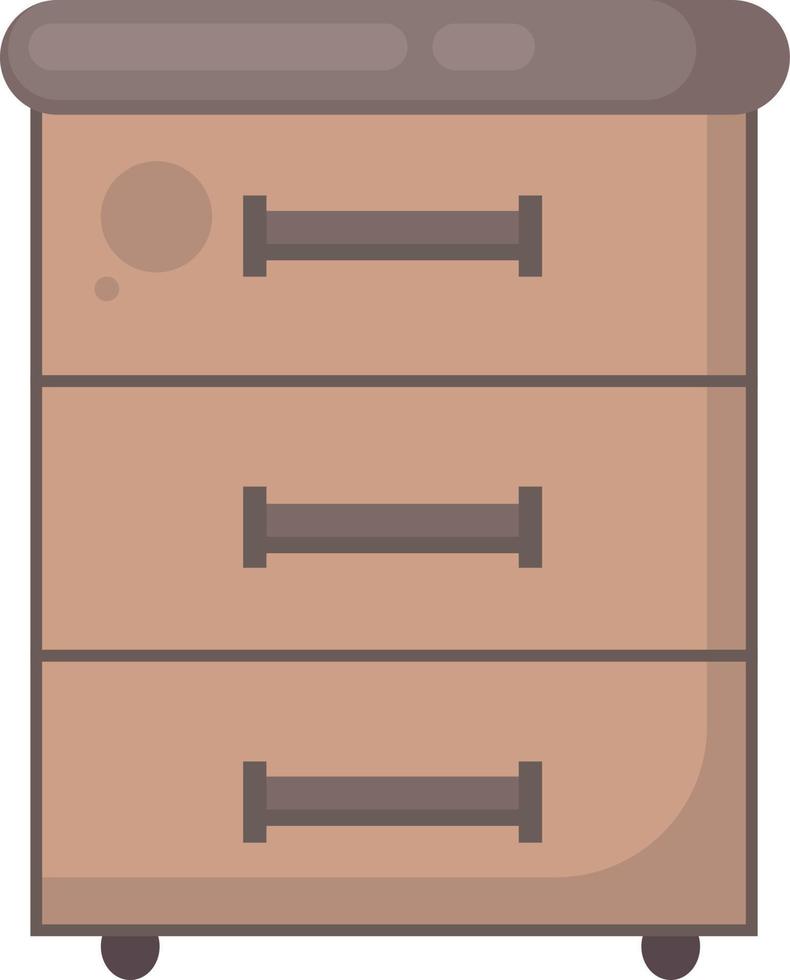 Bedside table, illustration, vector on white background.