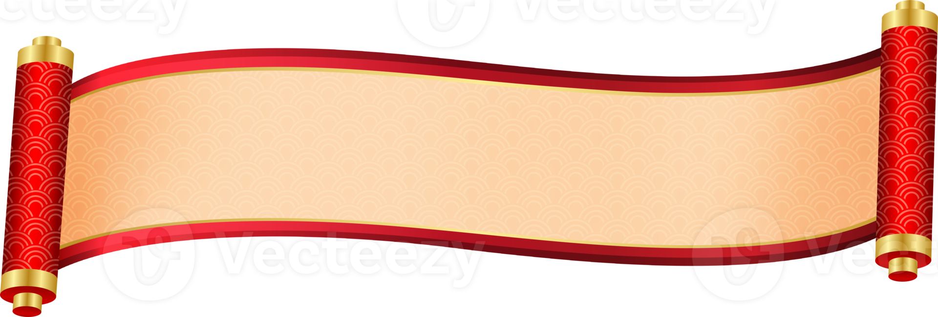 red scroll banner