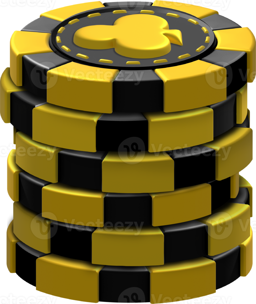AI generated Poker Chips Isolated on a Transparent Background. AI