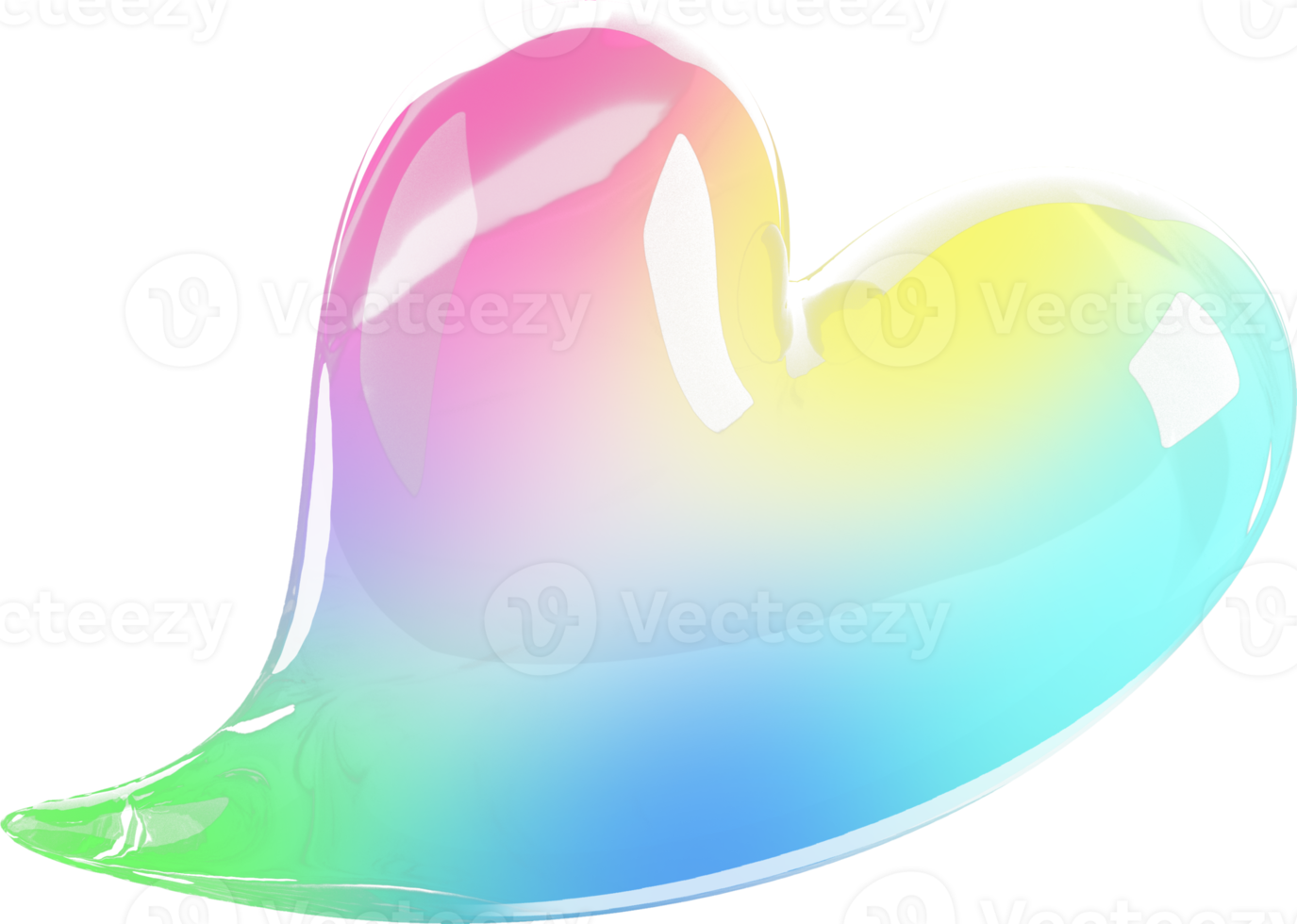 Colored heart shape Soap Bubbles png