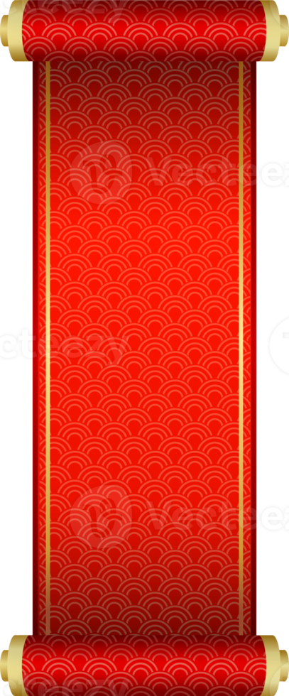 Chinese red paper scroll png