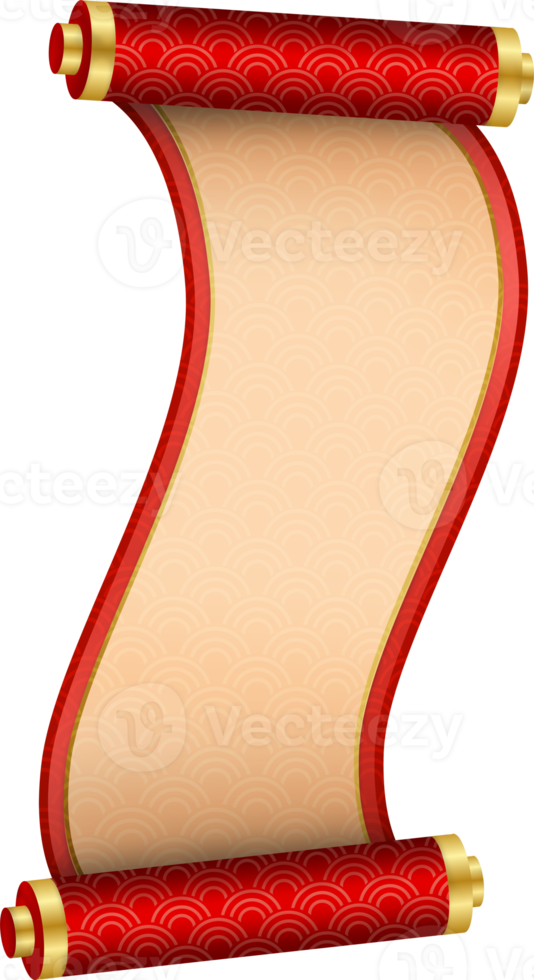 kinesisk röd papper skrolla png