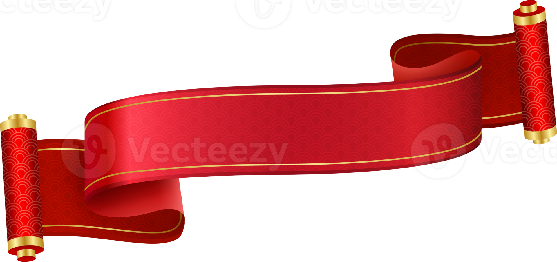 Chinese red paper scroll png