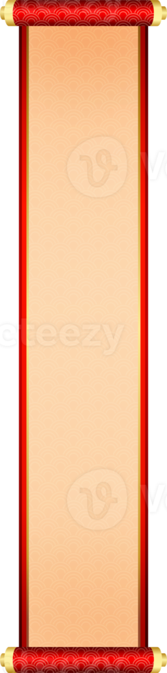 Chinese red paper scroll png