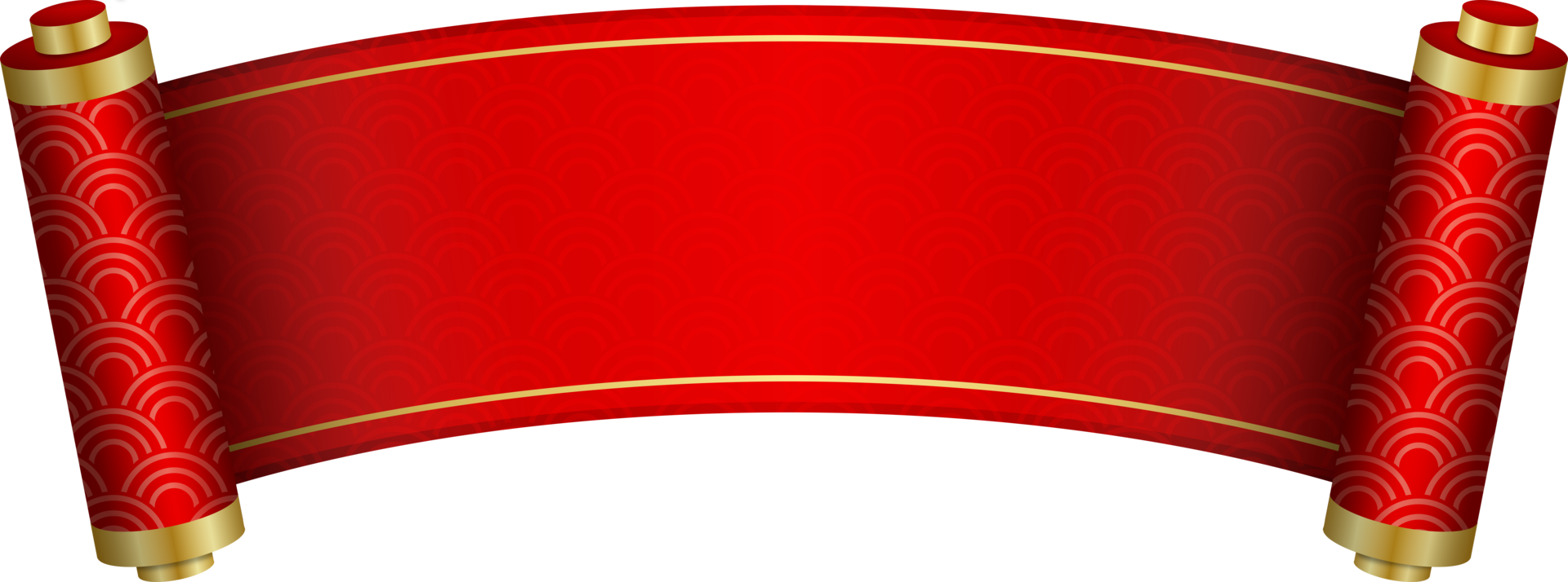 red scroll banner
