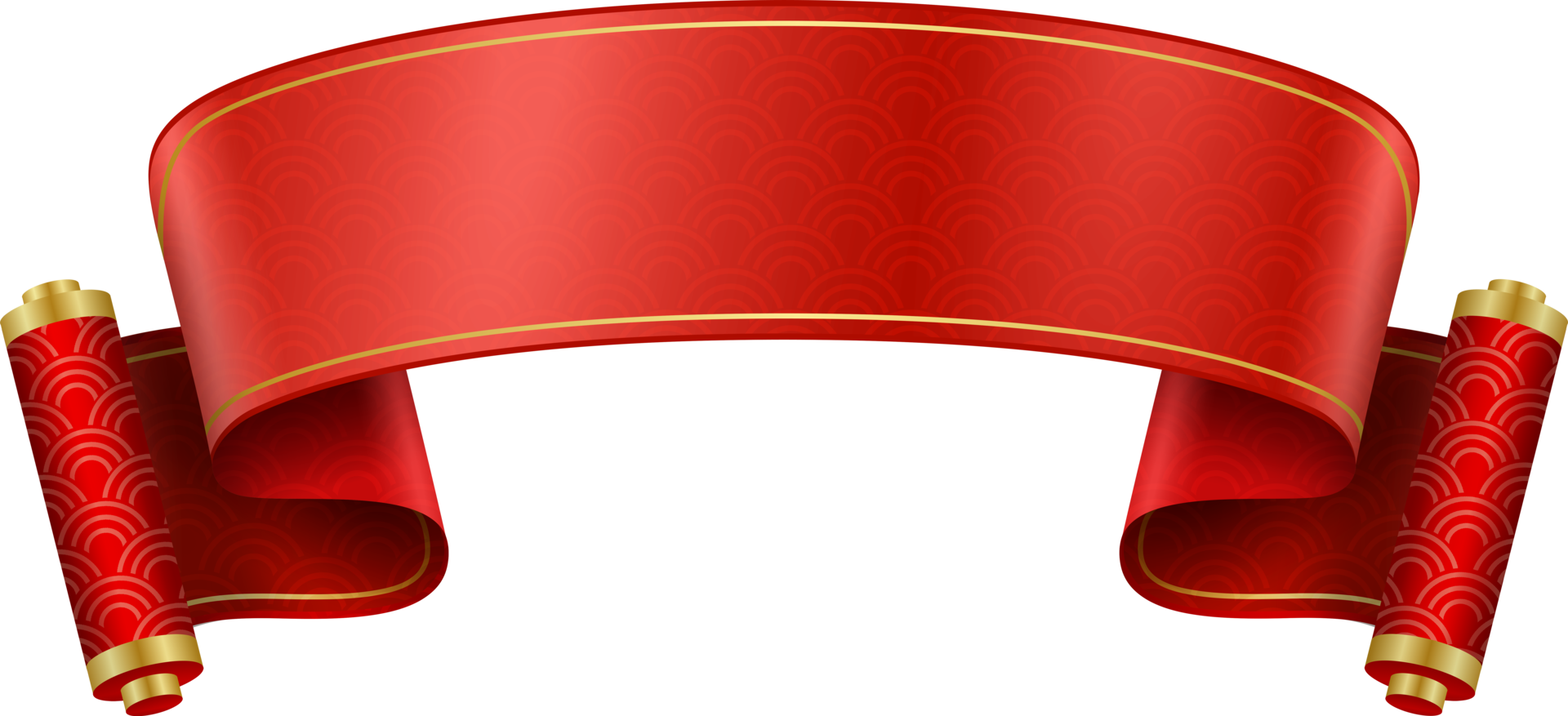 red scroll banner