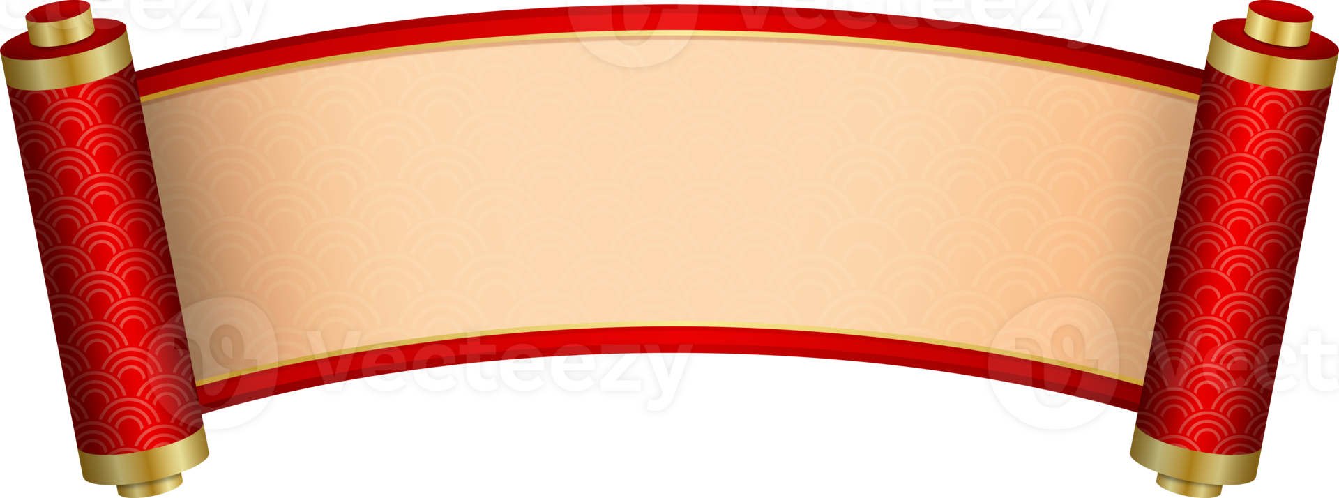 Chinese red paper scroll png