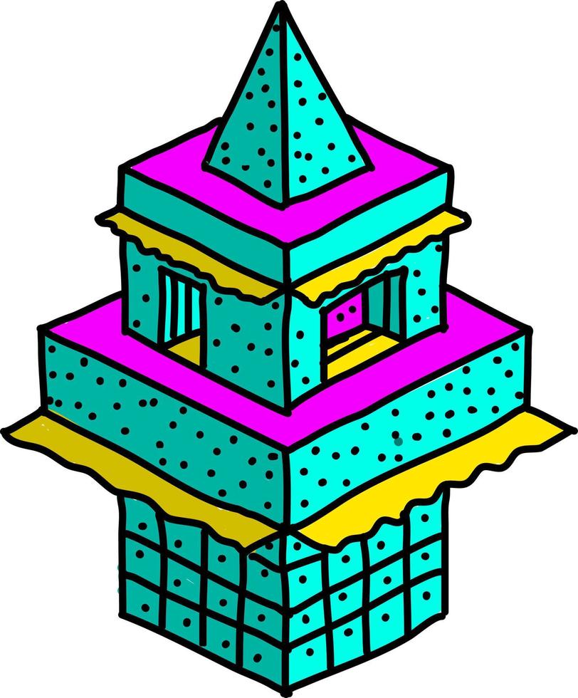 Architecture building, illustration, vector on white background
