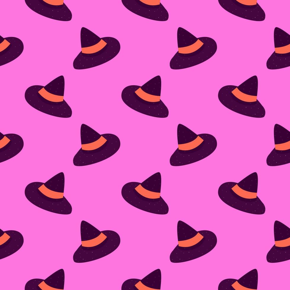 Witch hat , seamless pattern on a pink background. 13490865 Vector Art