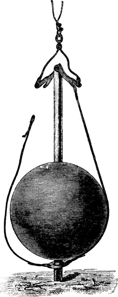 Sounding Wire Weight, vintage illustration. vector