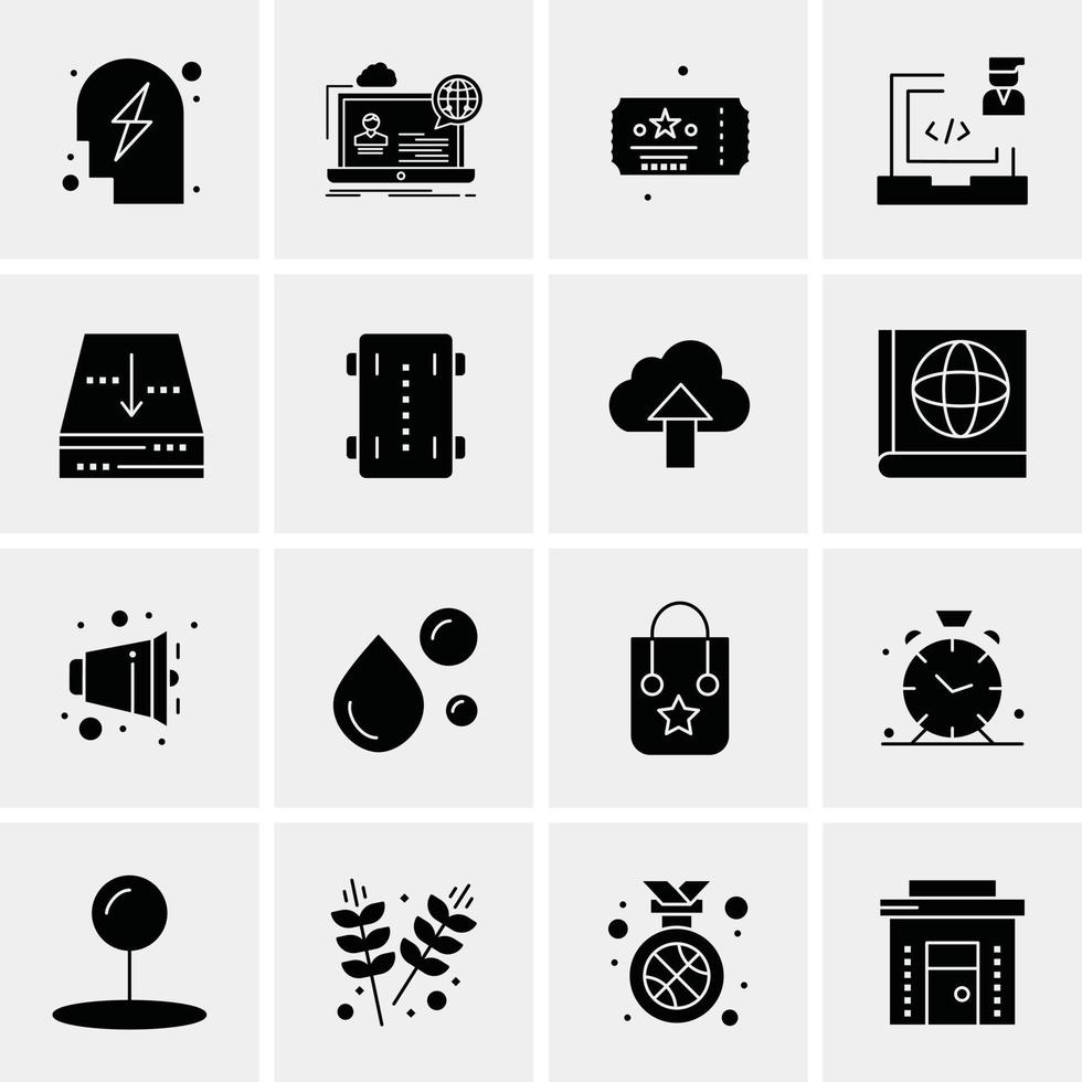 16 iconos de negocios universales vector ilustración de icono creativo para usar en proyectos relacionados con la web y dispositivos móviles