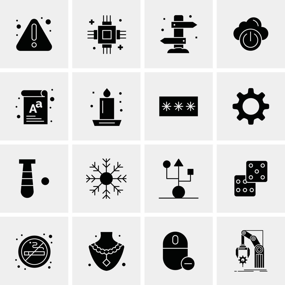 16 iconos de negocios universales vector ilustración de icono creativo para usar en proyectos relacionados con la web y dispositivos móviles