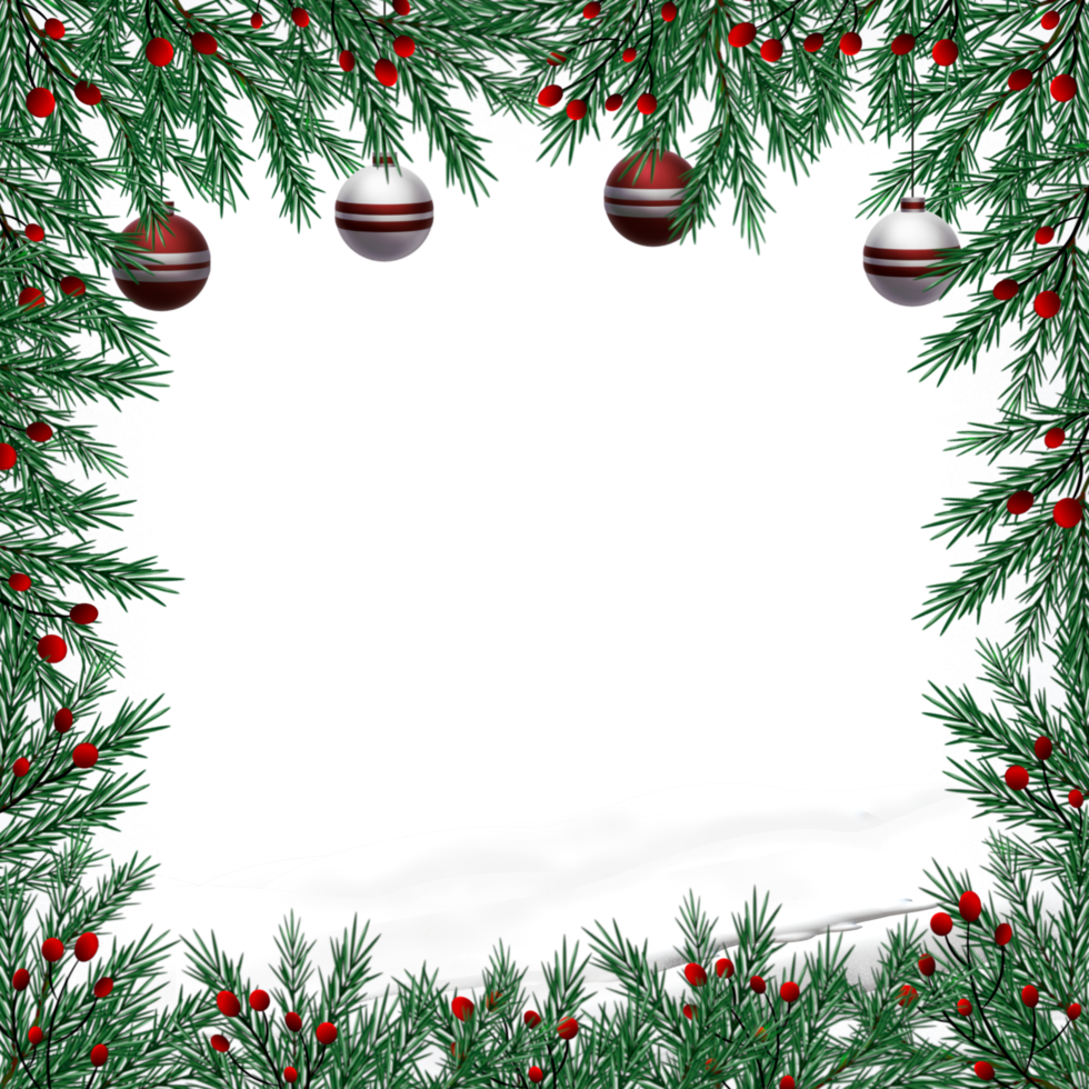 Christmas snow background frame png