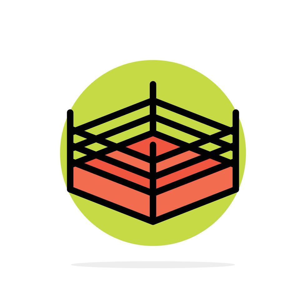Boxing Ring Wrestling Abstract Circle Background Flat color Icon vector