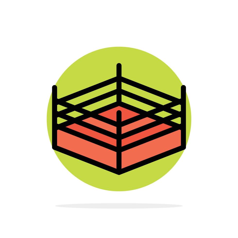 Boxing Ring Wrestling Abstract Circle Background Flat color Icon vector