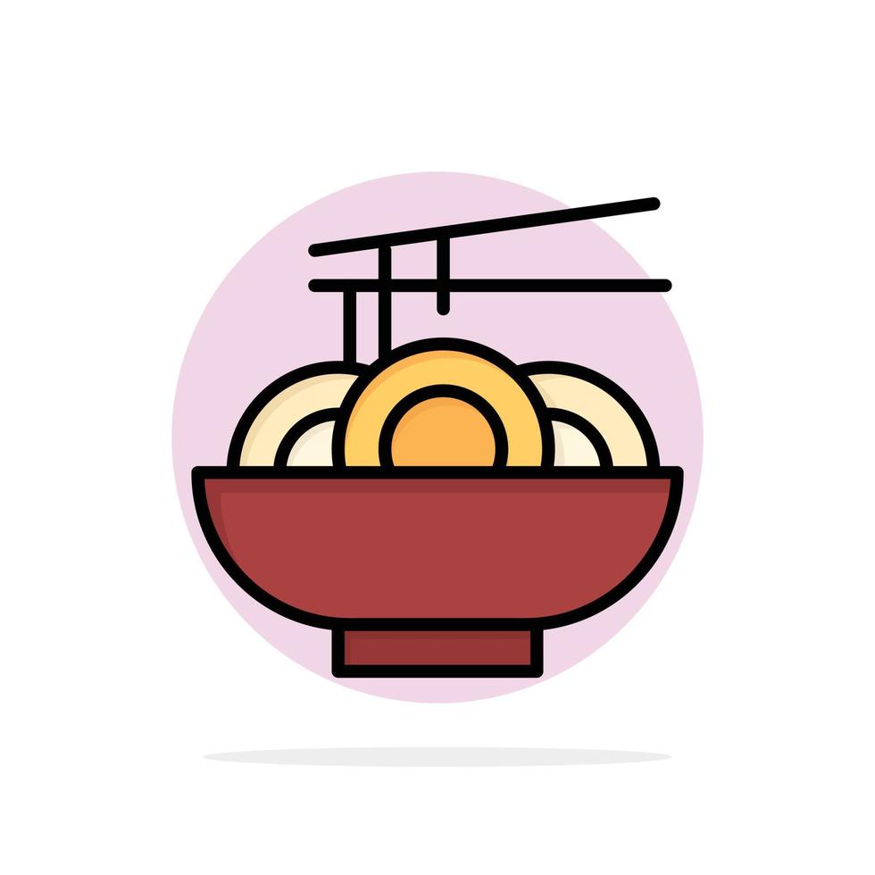 comida de fideos china icono de color plano de fondo de círculo abstracto chino vector