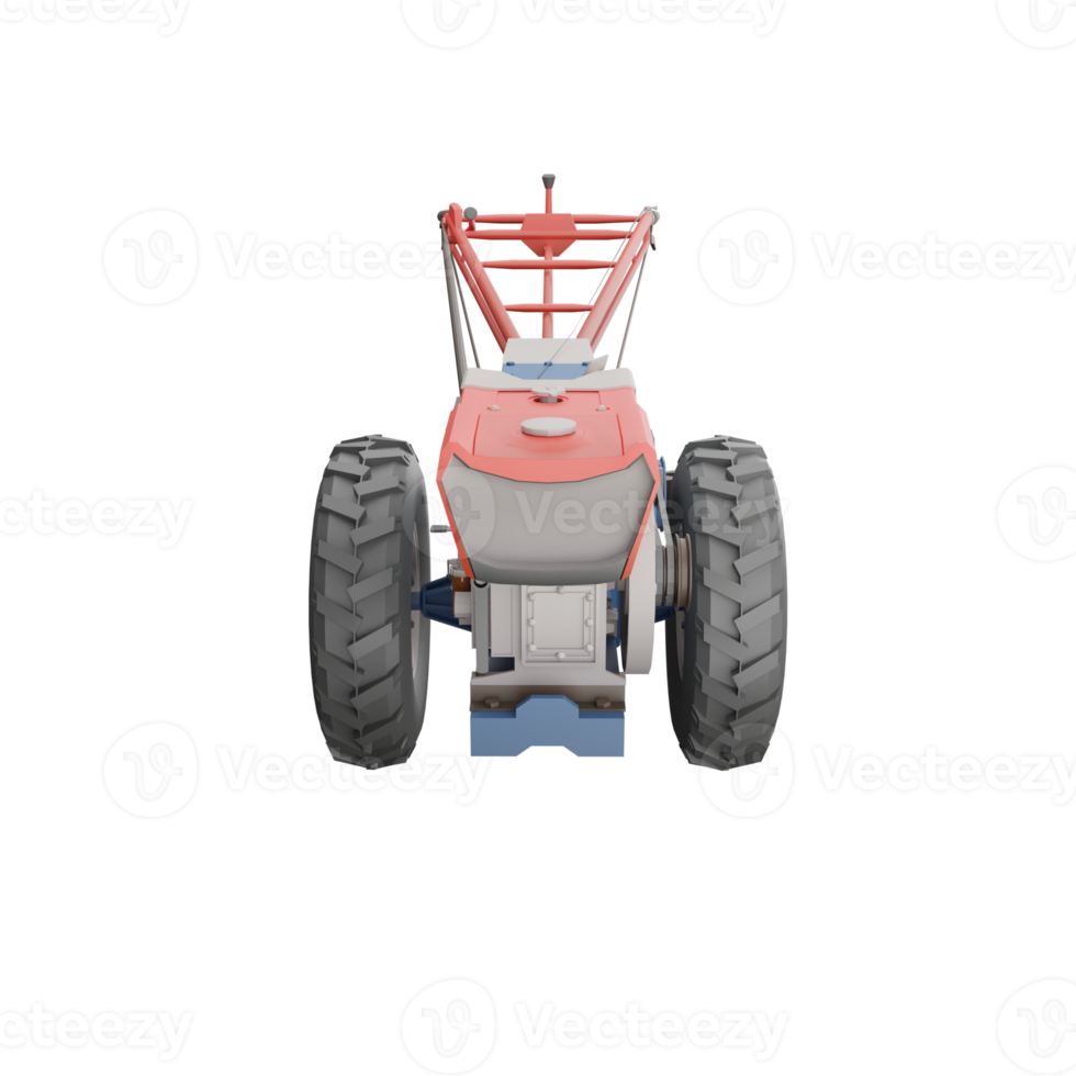 3D render thailand tractor hand control front view. png illustration.