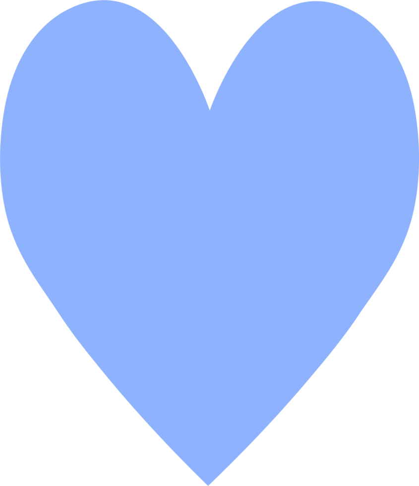 Winter simple blue heart. Transparent PNG clipart for design