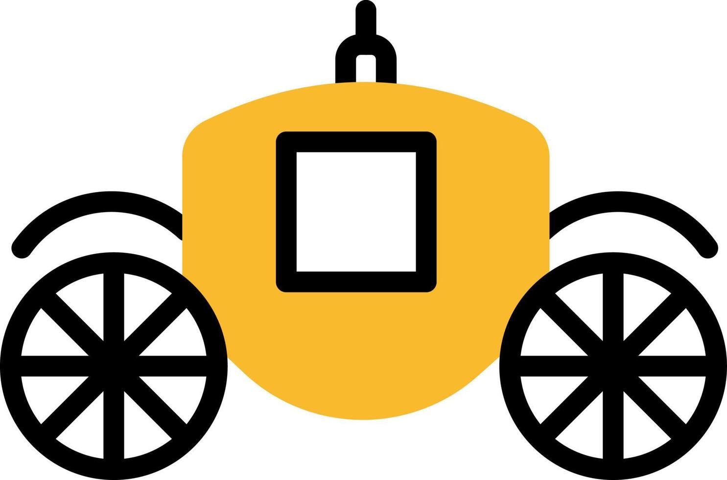 Marriage carriage, illustration, vector on a white background.