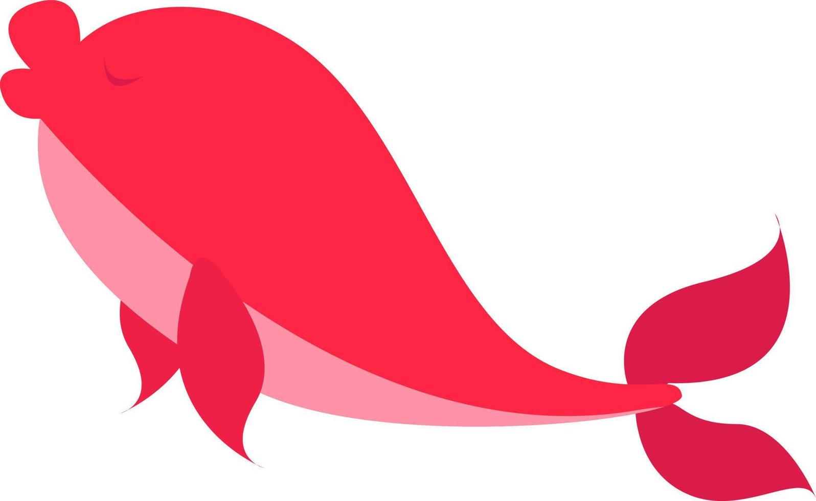 Pink fish, illustration, vector on white background.