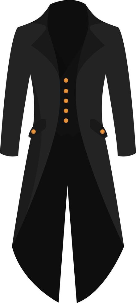 Black coat, illustration, vector on white background