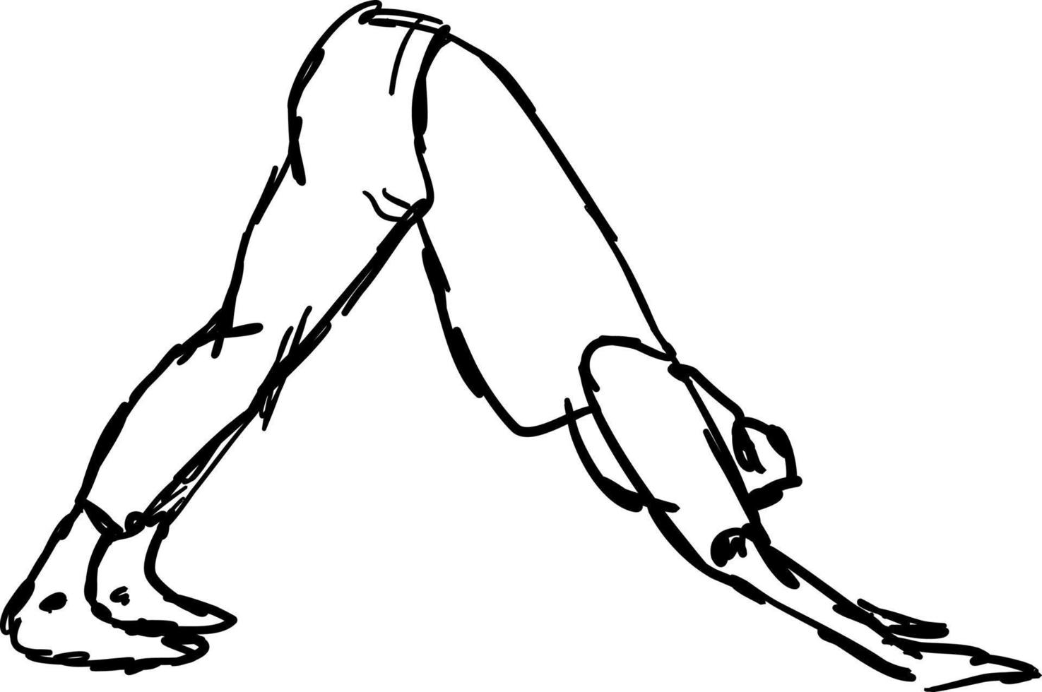 Yoga pose sketch, illustration, vector on white background.