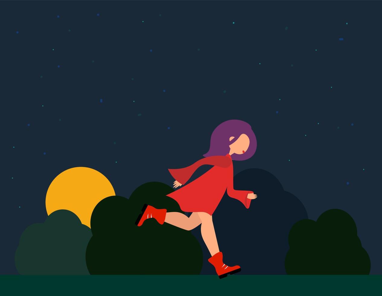 Girl running, illustration, vector on white background