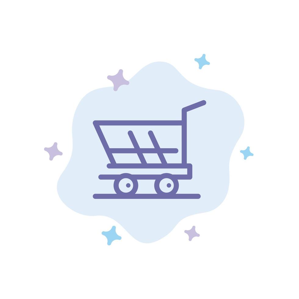 Cart Trolley Shopping Buy Blue Icon on Abstract Cloud Background vector