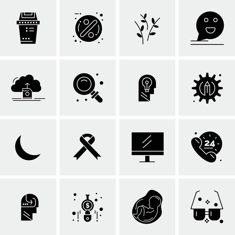 16 iconos universales de negocios vector ilustración de icono creativo para usar en proyectos relacionados con la web y dispositivos móviles