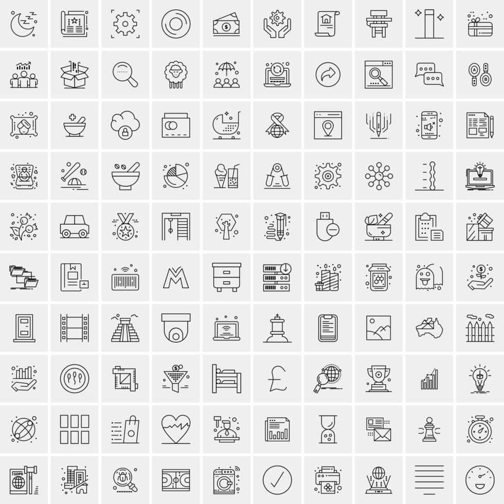 100 iconos de negocios para web y material impreso vector