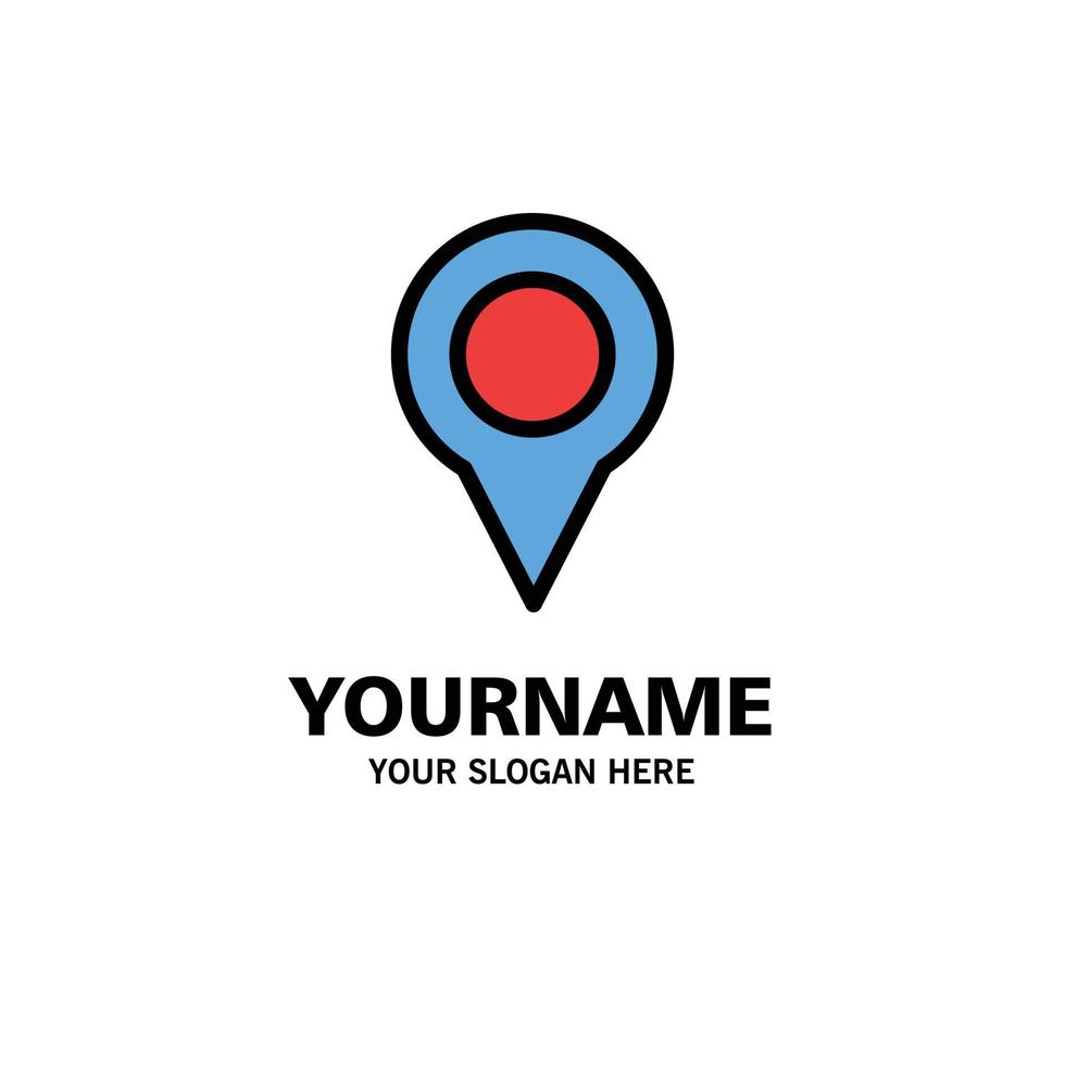 Location Map Marker Pin Business Logo Template Flat Color vector